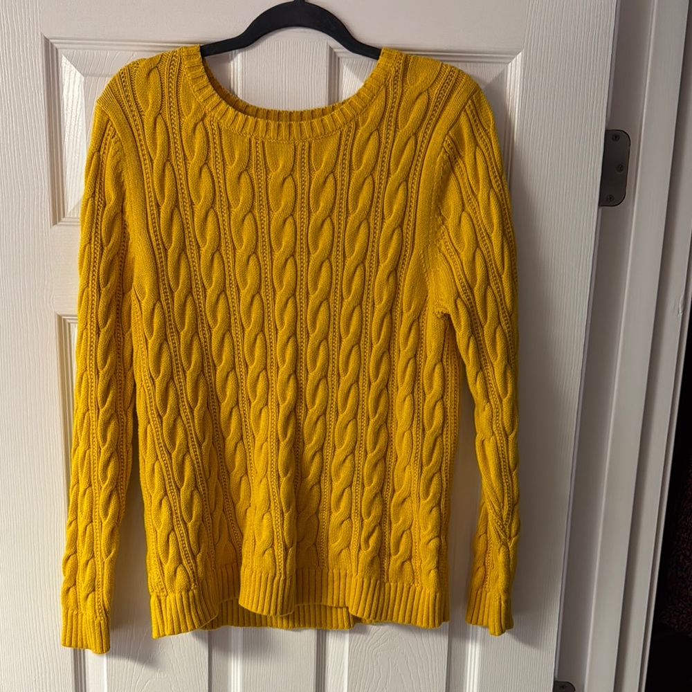 Yellow Cable Knit Sweater